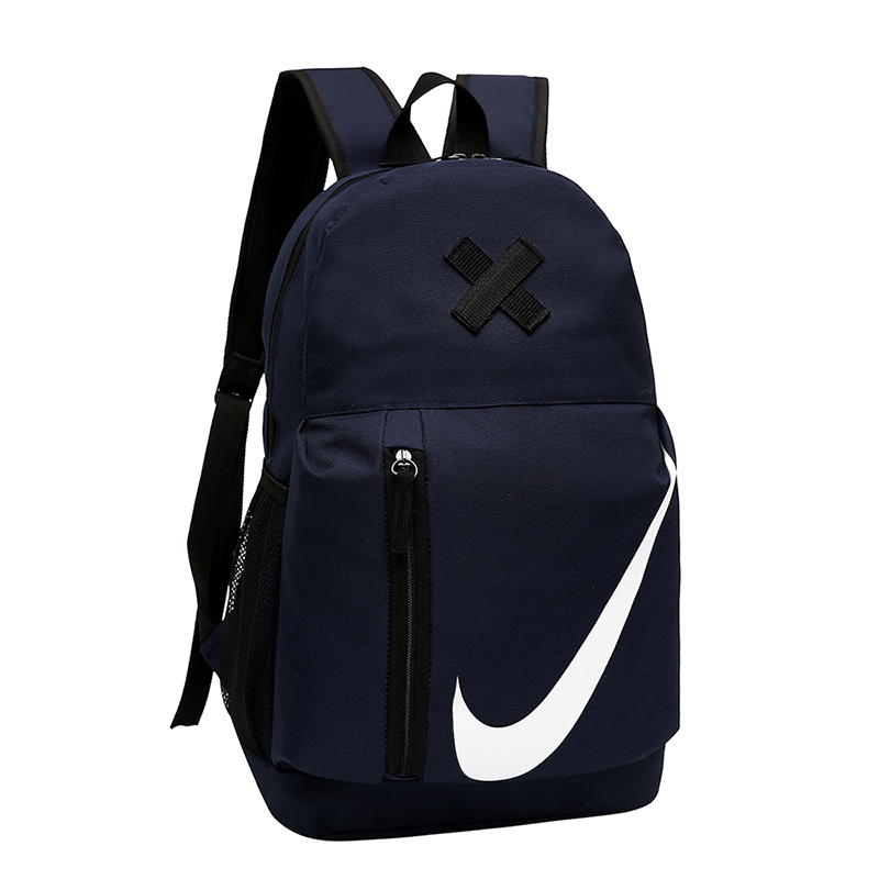 Nike White Swoosh Logo Backpack Deep Blue Black